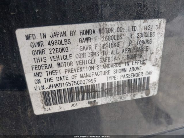 2005 ACURA RL JH4KB16575C007995 Photo 8
