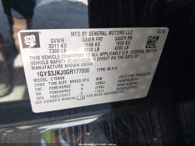 2016 CADILLAC ESCALADE ESV 1GYS3JKJ0GR177806 Photo 8