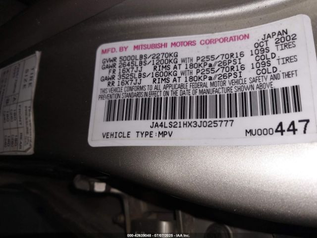 2003 MITSUBISHI MONTERO SPORT JA4LS21HX3J025777 Photo 8