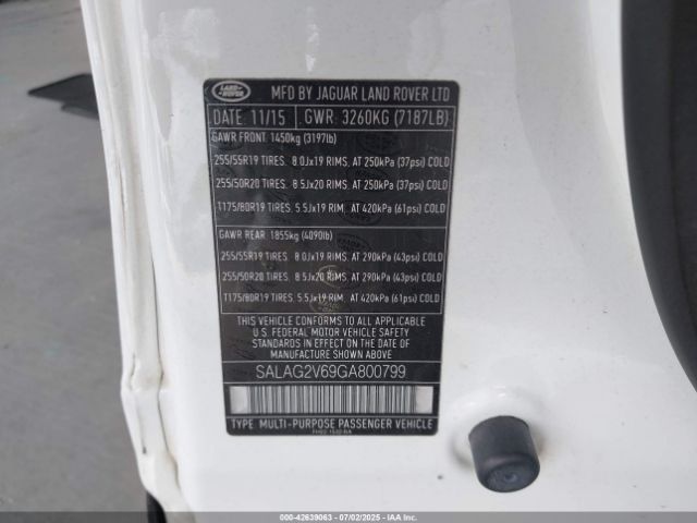 2016 LAND ROVER LR4 SALAG2V69GA800799 Photo 8