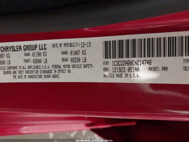 1C3CDZAB0EN214748 Dodge 2014