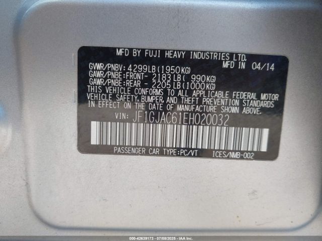 2014 SUBARU IMPREZA JF1GJAC61EH020032 Photo 8