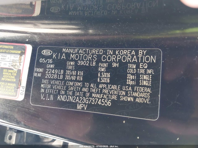 KNDJN2A23G7374556 KIA gdi gamma