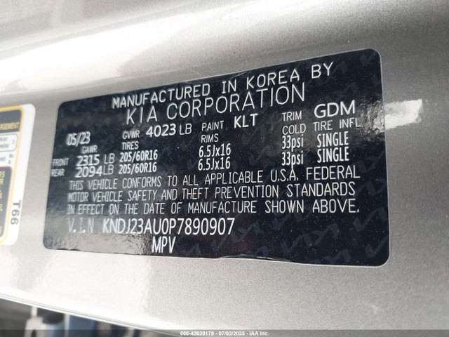 KNDJ23AU0P7890907 KIA mpi nu