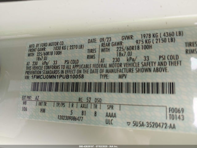 Ford dragon gtdi 2023 1FMCU0MN1PUB10058 Image 9