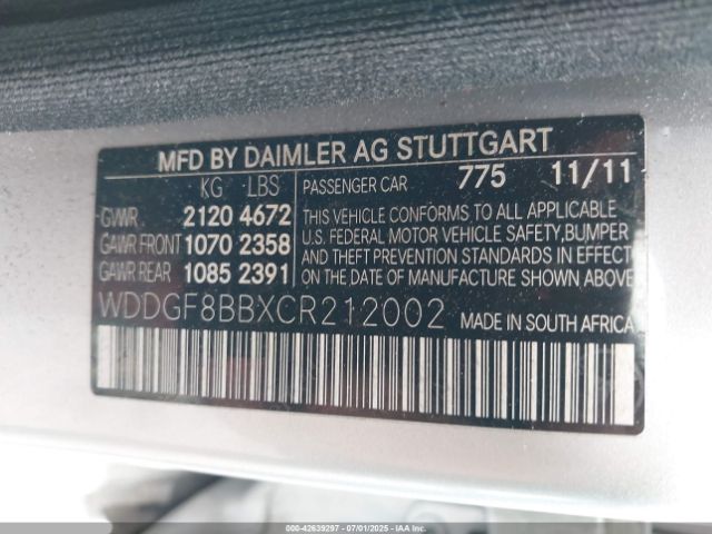2012 MERCEDES-BENZ C 300 WDDGF8BBXCR212002 Photo 8