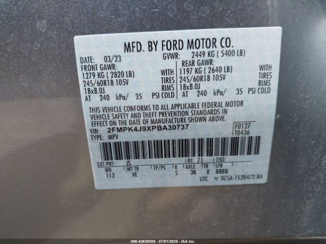 2023 FORD EDGE 2FMPK4J9XPBA30737 Photo 8