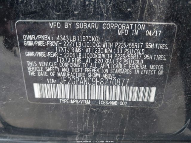 2017 SUBARU CROSSTREK JF2GPANC9H8270877 Photo 8