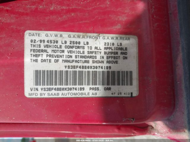 1999 SAAB 9-5 YS3EF48E0X3074189 Photo 8