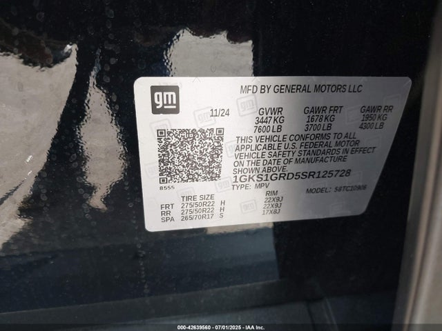 1GKS1GRD5SR125728 GMC l84