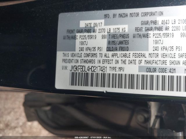2017 MAZDA CX-5 JM3KFBDL4H0217481 Photo 8
