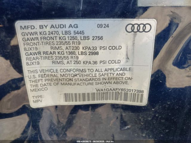 WA1GAAFY6S2017398 Audi 45 tfsi (2.0t)