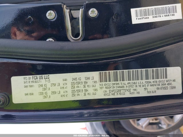Dodge 2015 2015 3C4PDCGB9FT737432 Image 9