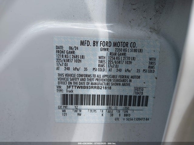 Ford ecoboost 2024 3FTTW8B93RRB21818 Image 9