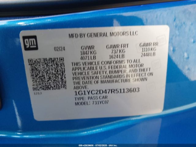 2024 CHEVROLET CORVETTE STINGRAY 1G1YC2D47R5113603 Photo 8