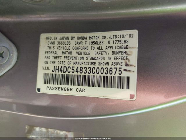 2003 ACURA RSX JH4DC54833C003675 Photo 8
