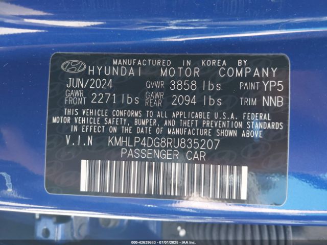 KMHLP4DG8RU835207 Hyundai mpi nu pe