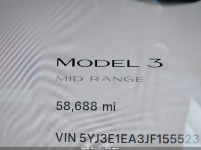 5YJ3E1EA3JF155523 Tesla 2018