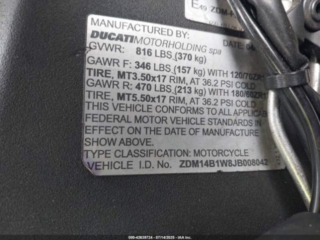 2018 DUCATI SUPERBIKE ZDM14B1W8JB008042 Photo 9