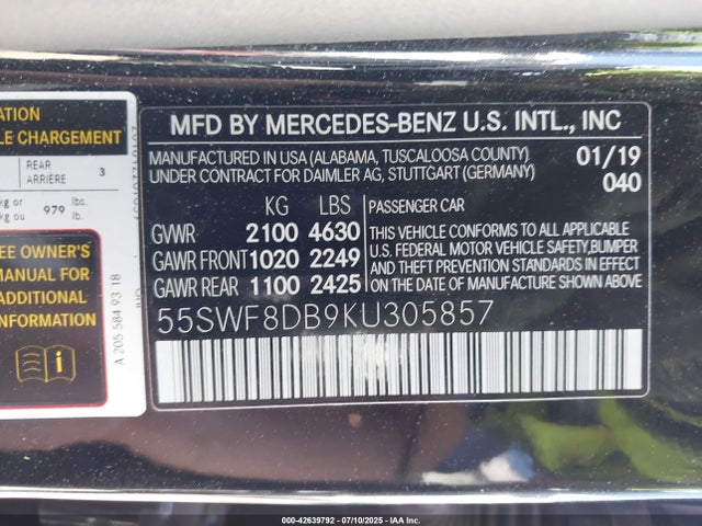55SWF8DB9KU305857 Mercedes-Benz m264