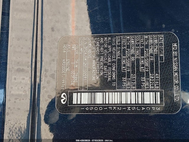 3PCAJ5M12KF100591 Infiniti 2019