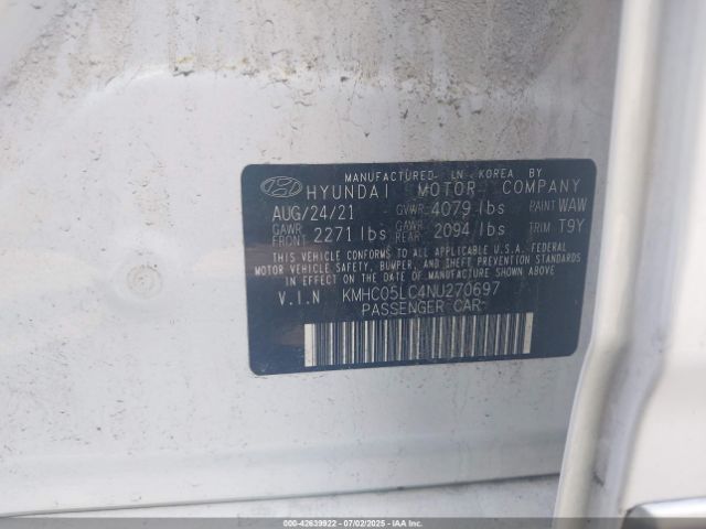 2022 HYUNDAI IONIQ HYBRID KMHC05LC4NU270697 Photo 8
