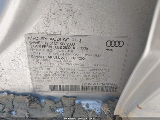 2013 AUDI ALLROAD WA1UFAFL2DA187632 Photo 8
