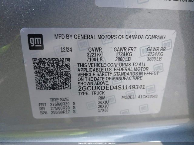 2GCUKDED4S1149341 Chevrolet l84
