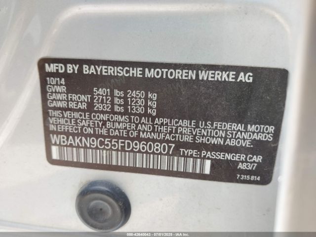 2015 BMW 550I WBAKN9C55FD960807 Photo 8
