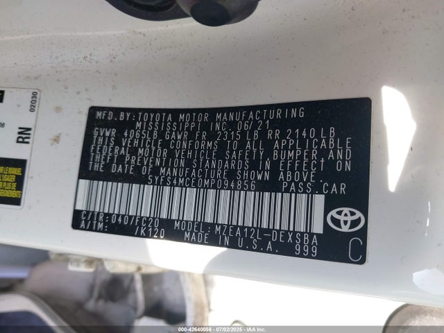 Toyota m20-fks 2021 5YFS4MCE0MP094856 Image 9
