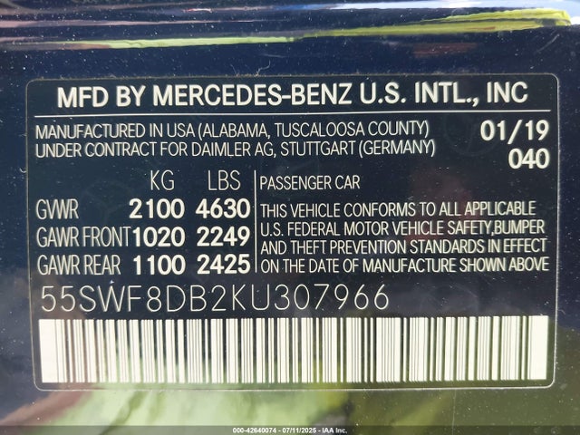55SWF8DB2KU307966 Mercedes-Benz m264