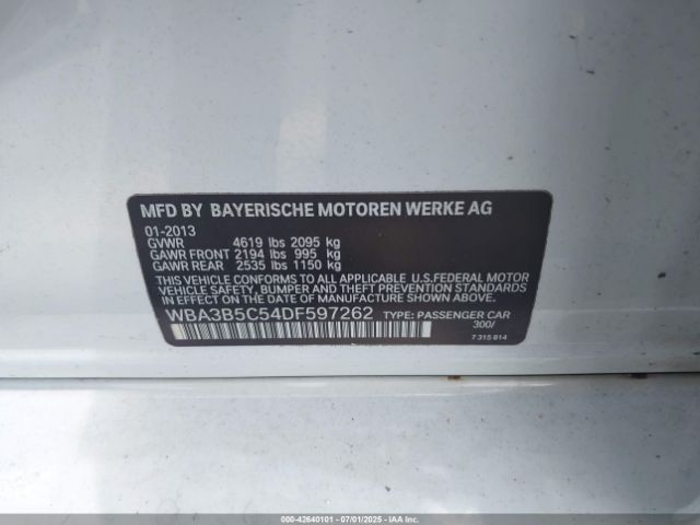 2013 BMW 328I WBA3B5C54DF597262 Photo 8