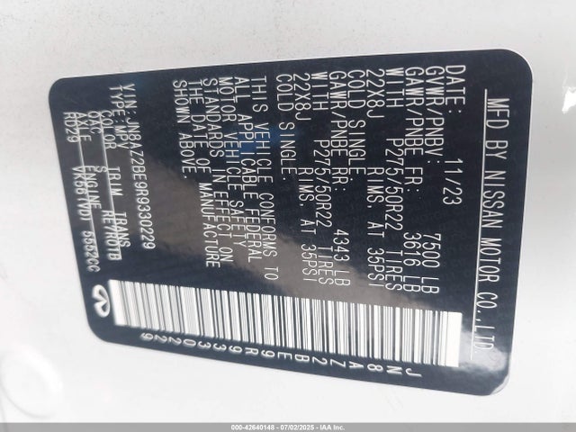 Infiniti QX80 2024 JN8AZ2BE9R9330229 Image 9