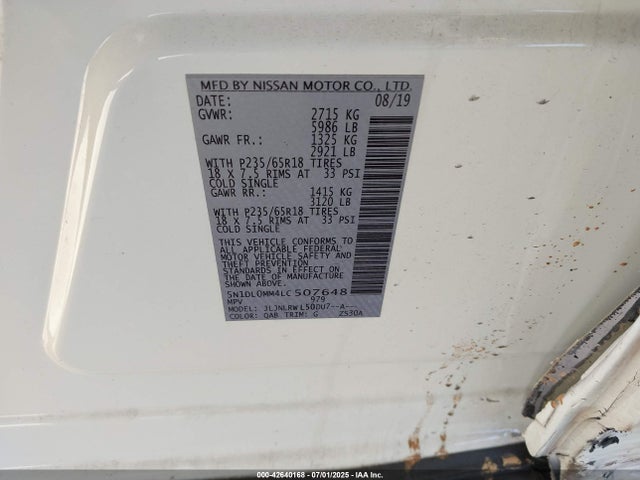 5N1DL0MM4LC507648 Infiniti QX60