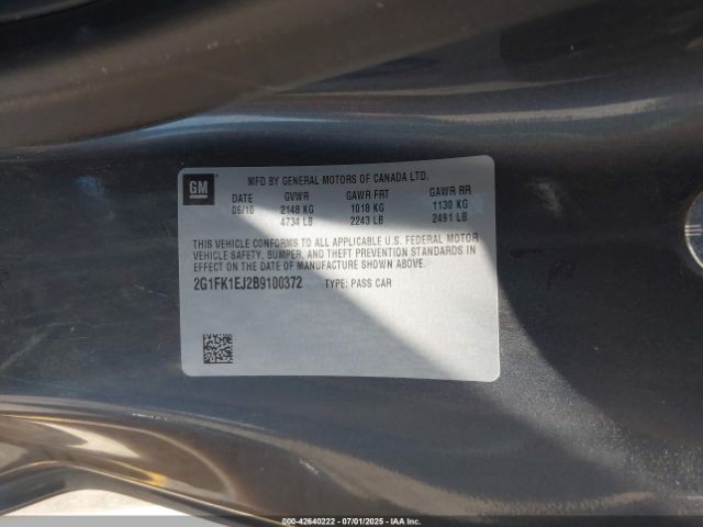 2011 CHEVROLET CAMARO 2G1FK1EJ2B9100372 Photo 8