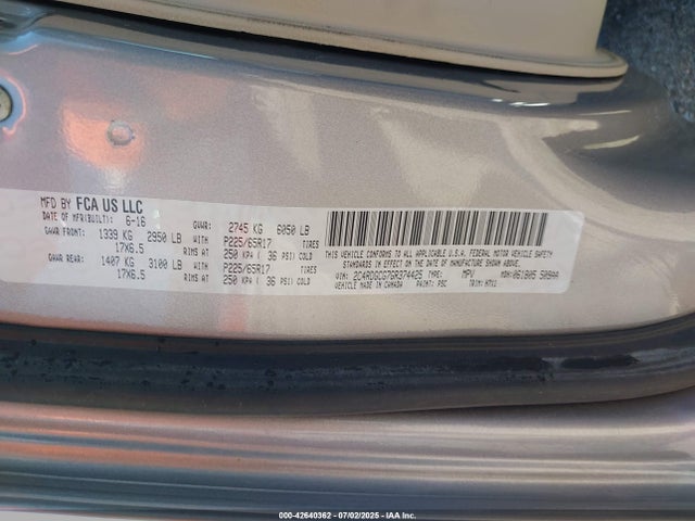 2C4RDGCG7GR374425 Dodge 2016