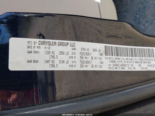2010 CHRYSLER TOWN & COUNTRY 2A4RR5D1XAR299172 Photo 8