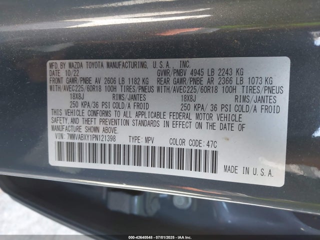 7MMVABXY1PN121398 Mazda py