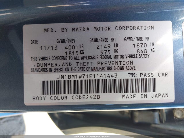 JM1BM1W71E1141443 Mazda pe