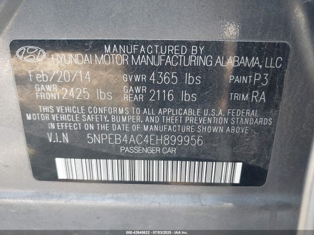 Hyundai gamma 2014 5NPEB4AC4EH899956 Image 9