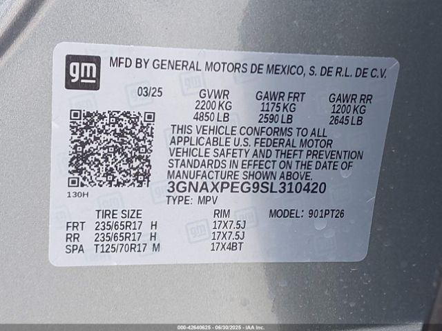 2025 CHEVROLET EQUINOX 3GNAXPEG9SL310420 Photo 8