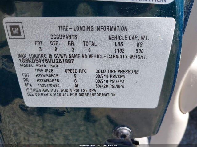 1997 CADILLAC DEVILLE 1G6KD54Y6VU261887 Photo 8
