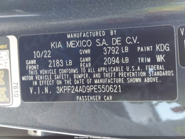 KIA mpi nu 2023 3KPF24AD9PE550621 Image 9