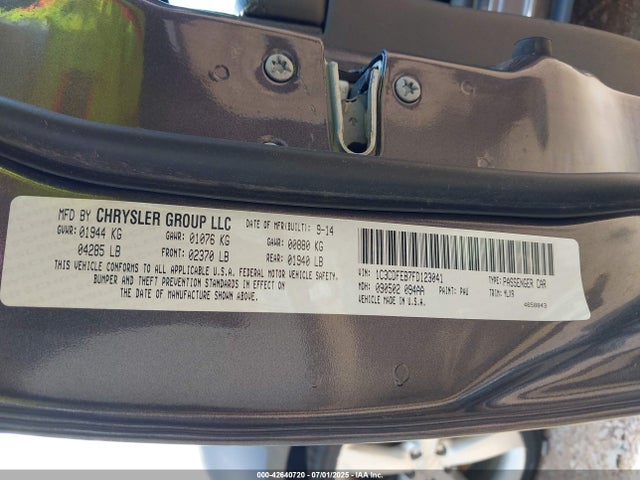Dodge Dart 2015 1C3CDFEB7FD123041 Image 9