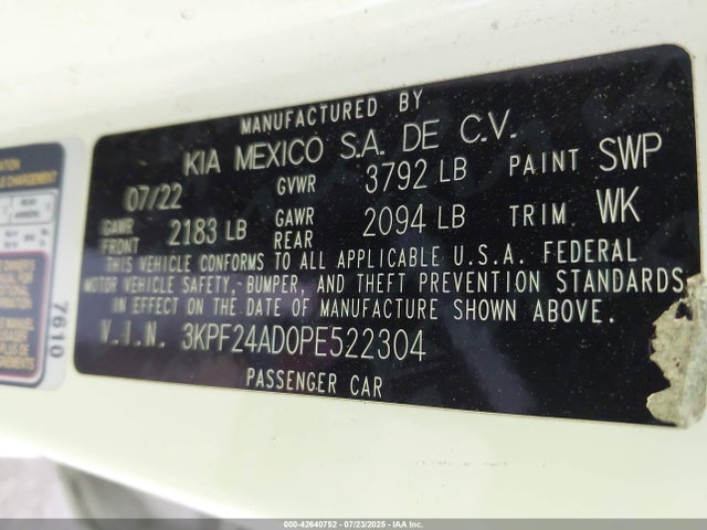 KIA mpi nu 2023 3KPF24AD0PE522304 Image 9