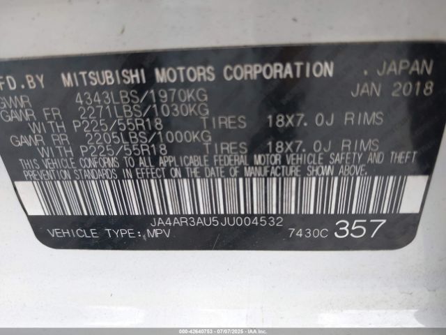 2018 MITSUBISHI OUTLANDER SPORT JA4AR3AU5JU004532 Photo 8