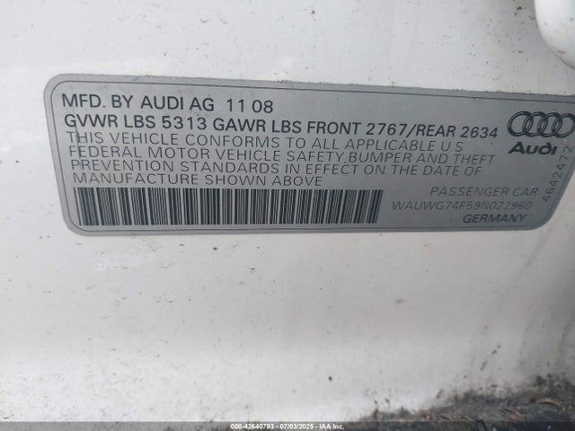 2009 AUDI A6 WAUWG74F59N022960 Photo 8