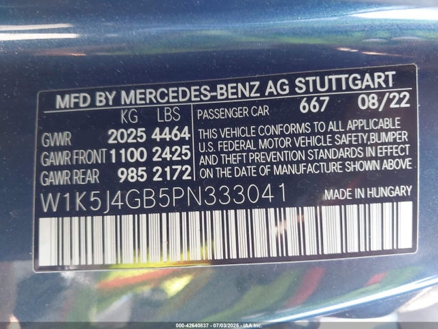 W1K5J4GB5PN333041 Mercedes-Benz m260