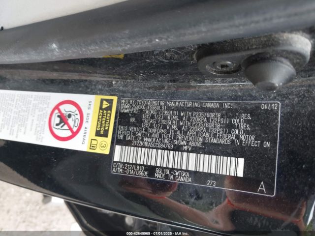2012 LEXUS RX 350 2T2ZK1BA5CC084769 Photo 8