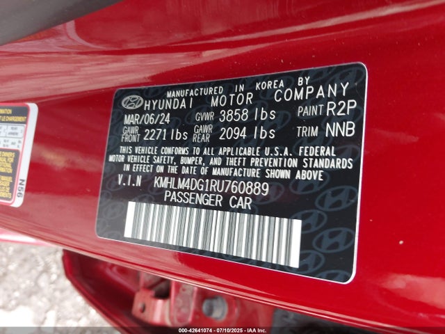 KMHLM4DG1RU760889 Hyundai mpi nu pe